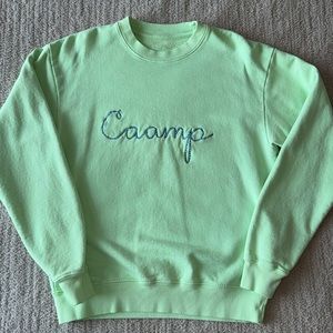 EUC Caamp tour crew sweatshirt. Small. Mint green/med. blue stitching. SF home.